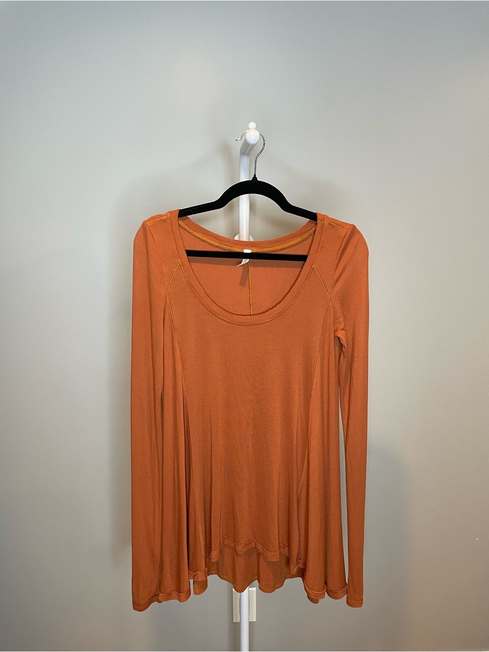Free People Long Sleeve Tunic Top in Burnt Orange